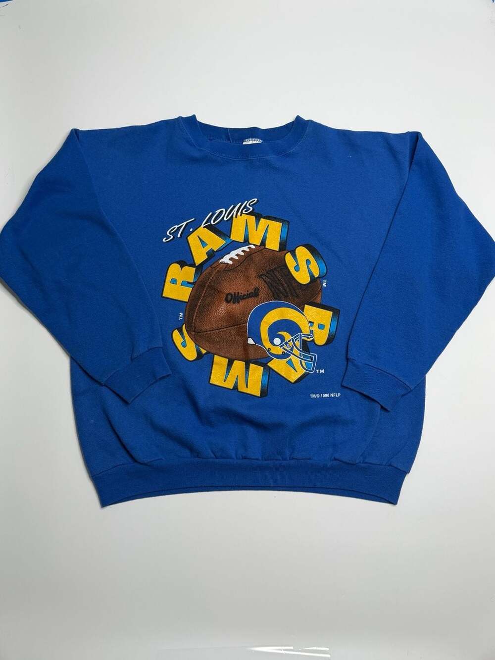 Vintage 1996 St. Louis Rams NFL Football Graphic Sweatshirt Tultex X-Large